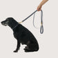 Hemp Dog Lead - Multi Function with Leather & Brass Fittings  - Navy Cross Print