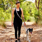 Hemp Dog Lead - Multi Function with Leather & Brass Fittings  - Black Wave