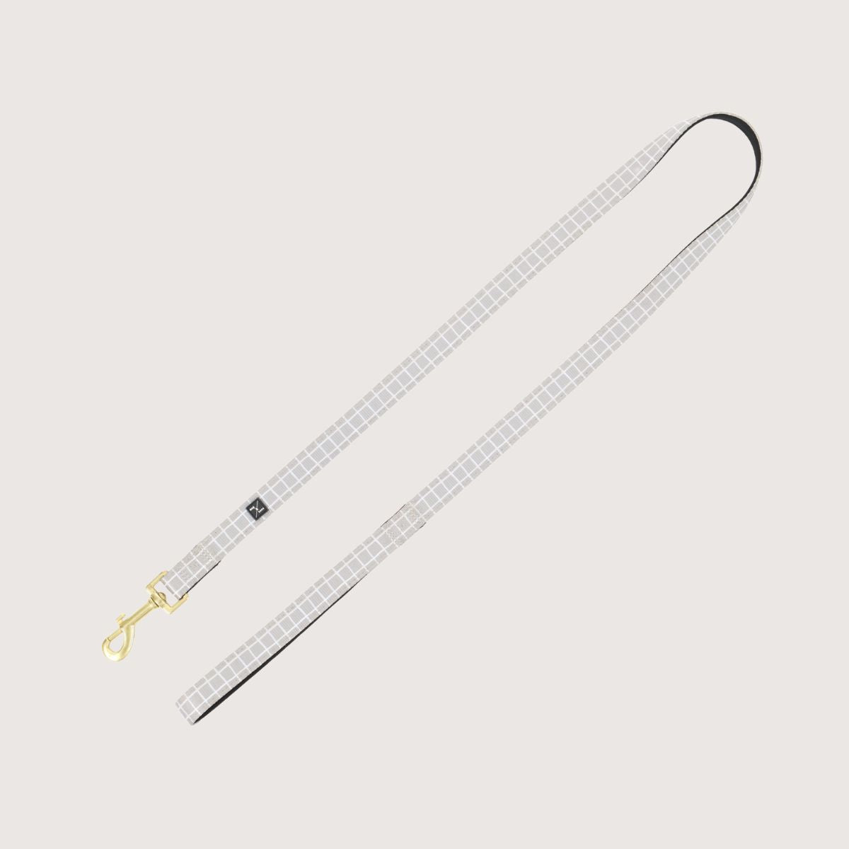 Neoprene Dog Lead - Grey Check Print