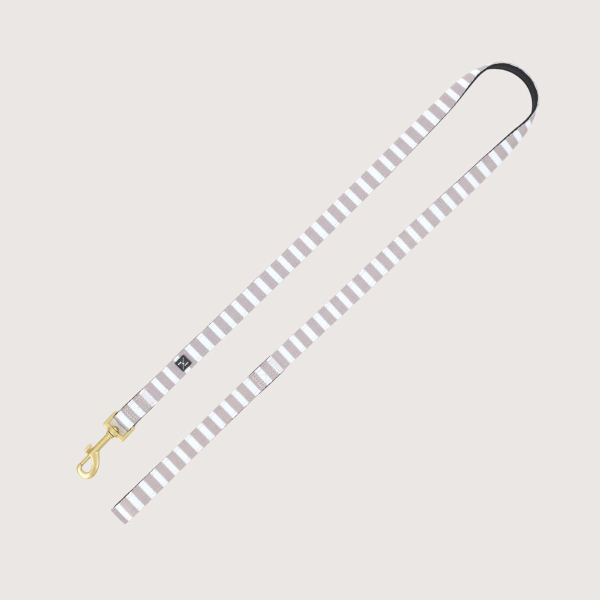Neoprene Dog Lead - Latte Hamptons Stripe Print