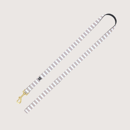 Neoprene Dog Lead - Latte Hamptons Stripe Print