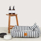 Toy - Bone Shape, soft - Charcoal Hamptons Stripe