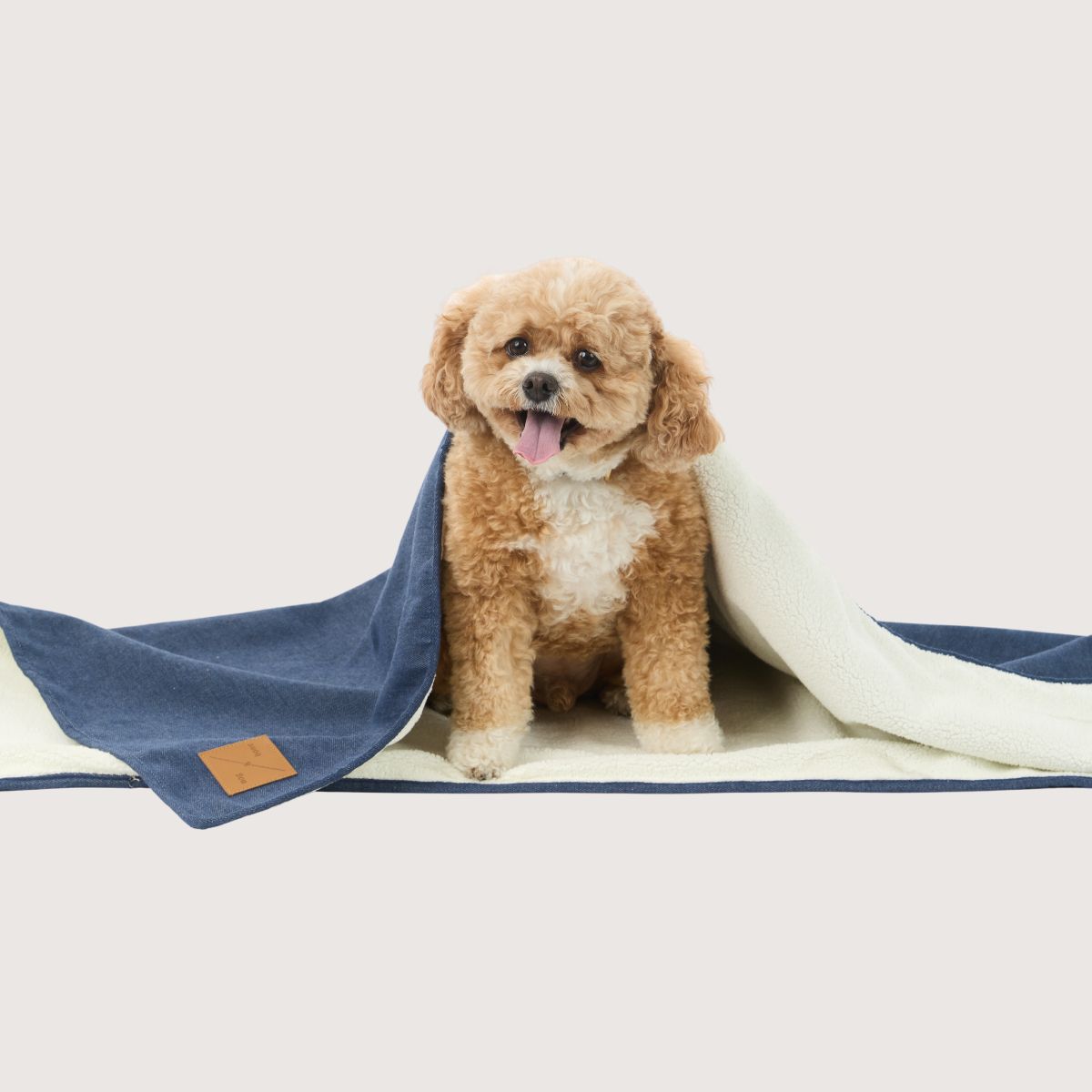 Pet Blanket with Fleece - Blue Denim