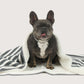 Pet Blanket with Fleece - Charcoal Hamptons Stripe Print