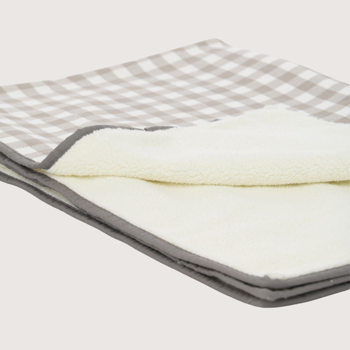 Pet Blanket with Fleece - Mocha Gingham Print