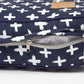 Classic Cushion Dog Bed - Navy Cross Print