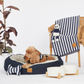 4 Seasons Reversible Circular Dog Bed- Navy