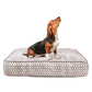 Classic Cushion Dog Bed - Mocha Wave Print
