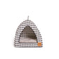 Mog and Bone Cat Bed Cat Igloo - Black Mosaic Print