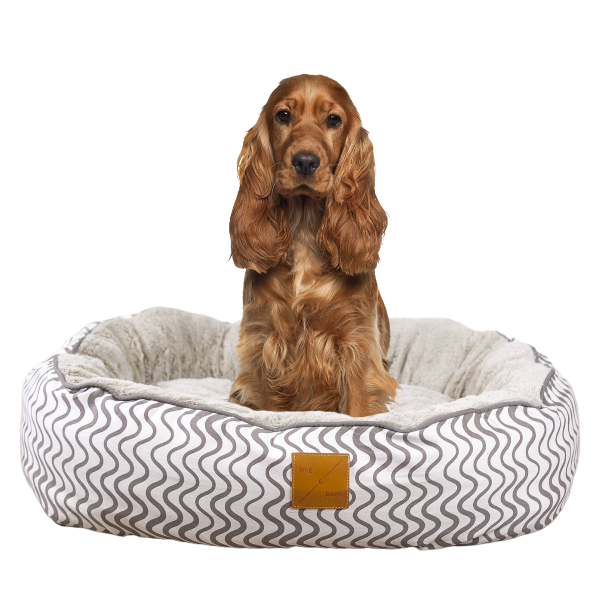 4 Seasons Reversible Circular Dog Bed - Mocha Wave