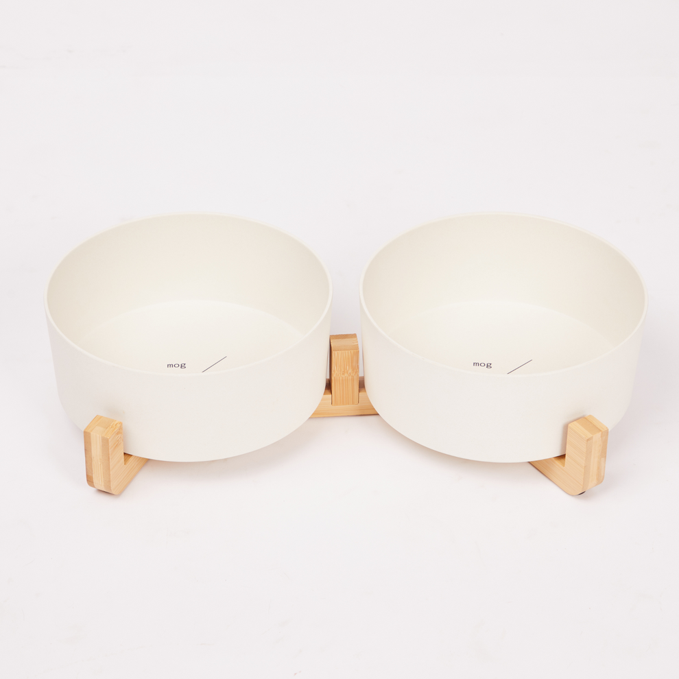 Bamboo Dog Bowls - Double with Stand - Natural – Mog & Bone