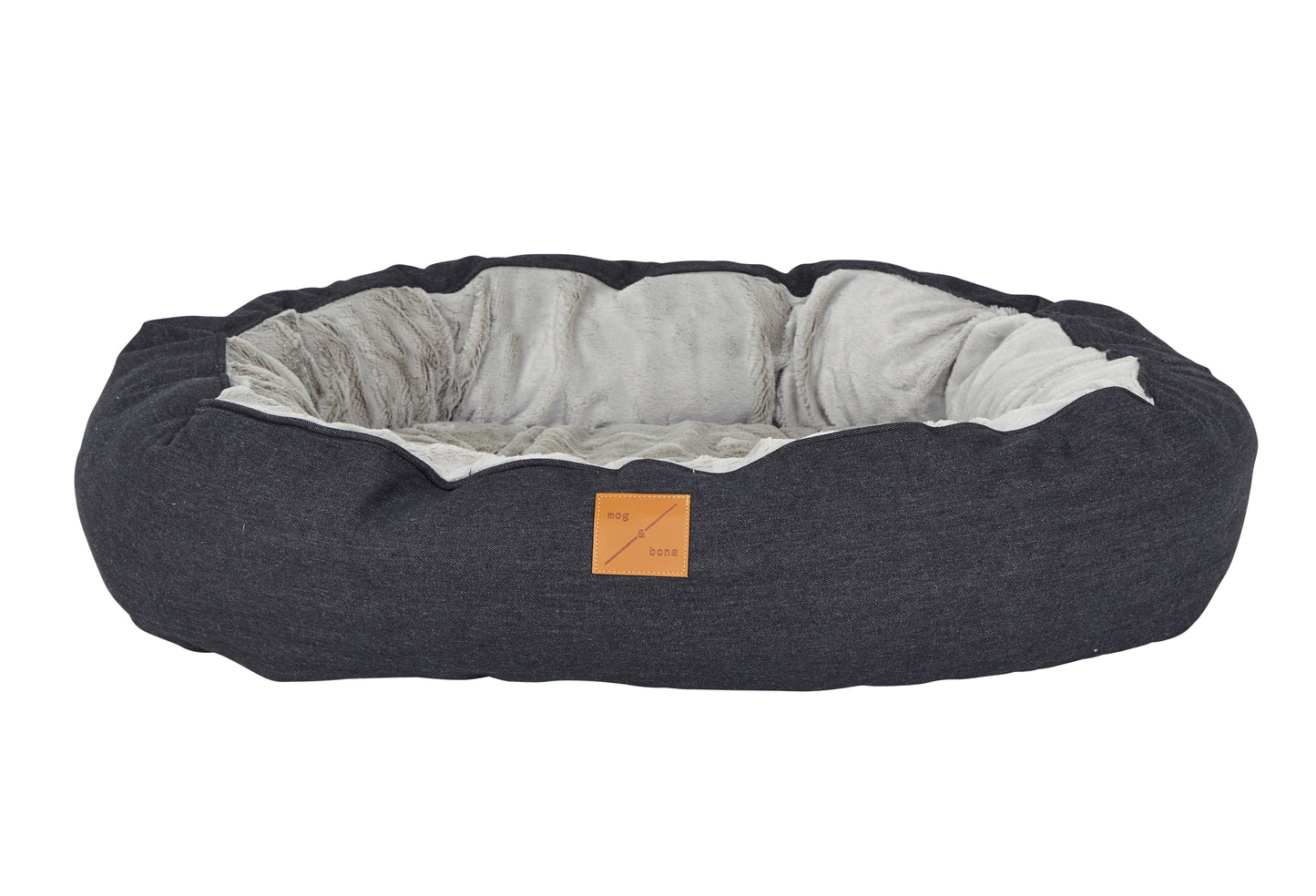 Mog & Bone 4 Seasons Reversible Circular Dog Bed - Black Denim
