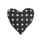 Toy - Heart Shaped, soft - Black Metallic Cross Print