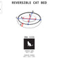 Reversible Cat Bed - Navy Hamptons Stripe Print