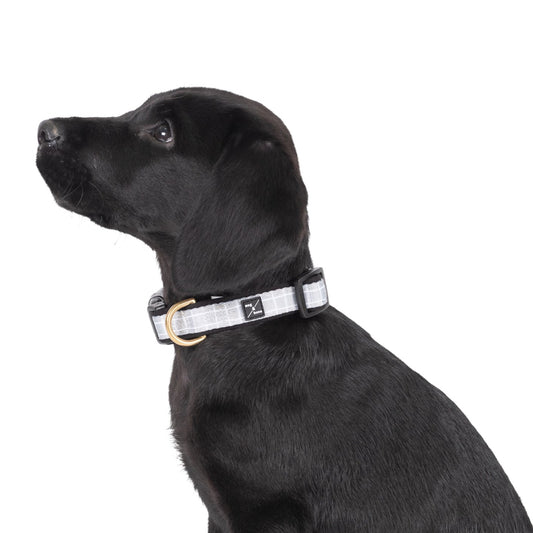 Neoprene Dog Collar - Grey Check Print