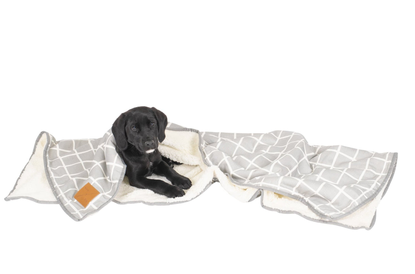 Mog and Bone Designer Dog Fleece Blanket - Grey Check Print