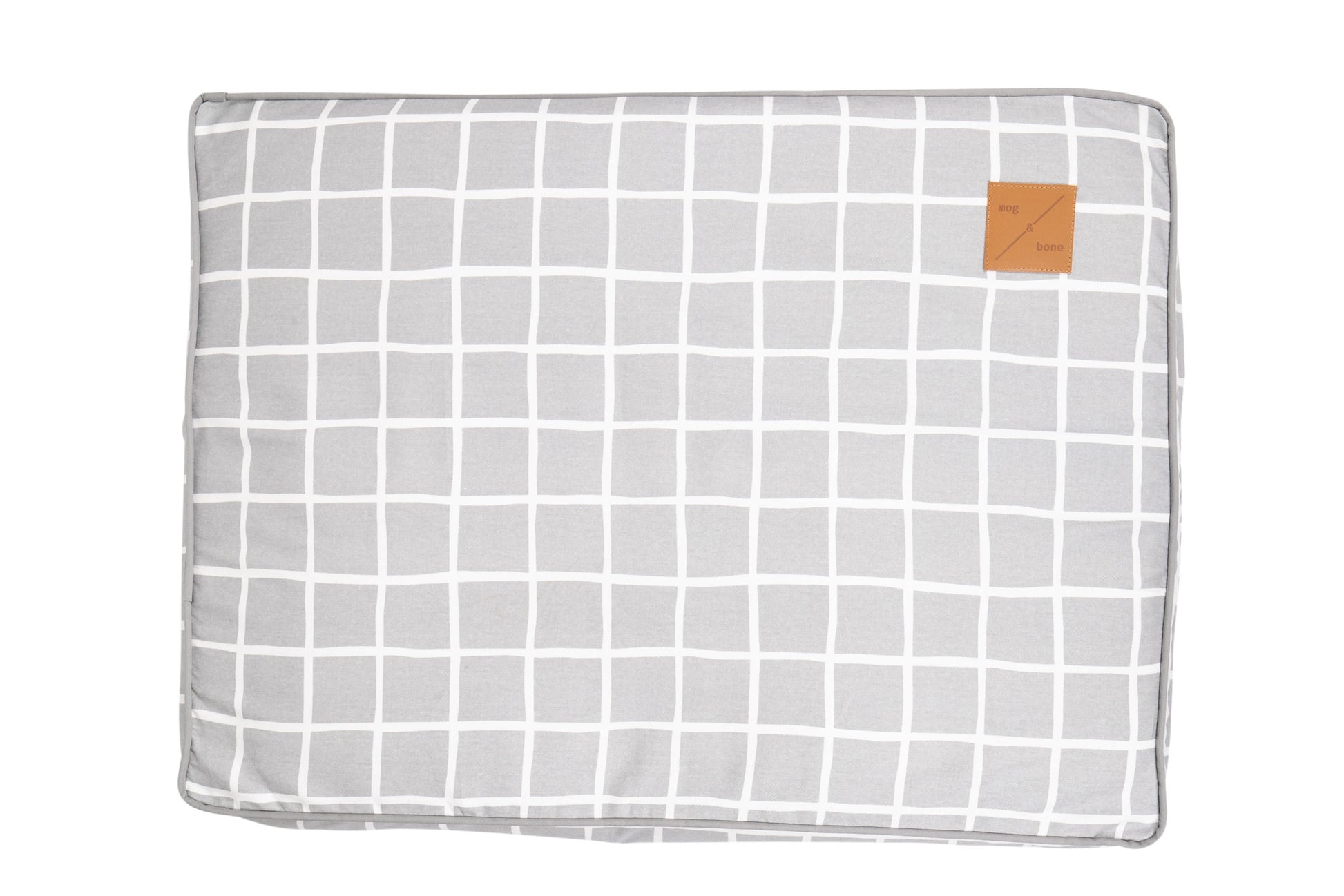 Mog and Bone Classic Cushion Dog Bed - Grey Check Print