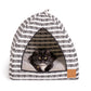 Mog and Bone Cat Bed Cat Igloo - Black Mosaic Print