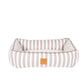 Mog & Bone Pet Products Bolster Dog Bed  - Latte Hampton Stripe Print