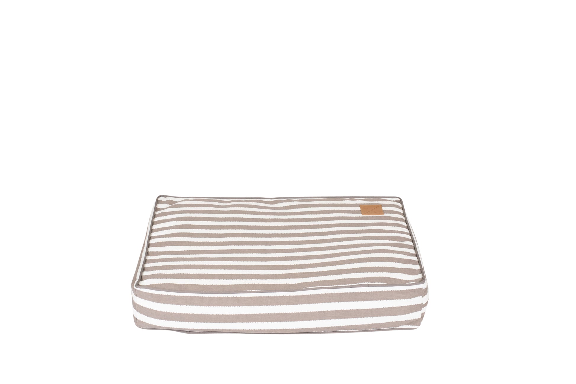 Mog and Bone Classic Cushion Dog Bed - Latte Hampton Stripe Print
