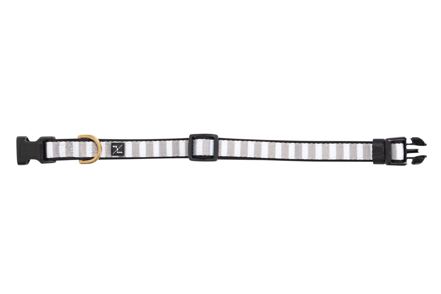 Neoprene Dog Collar - Latte Hamptons Stripe