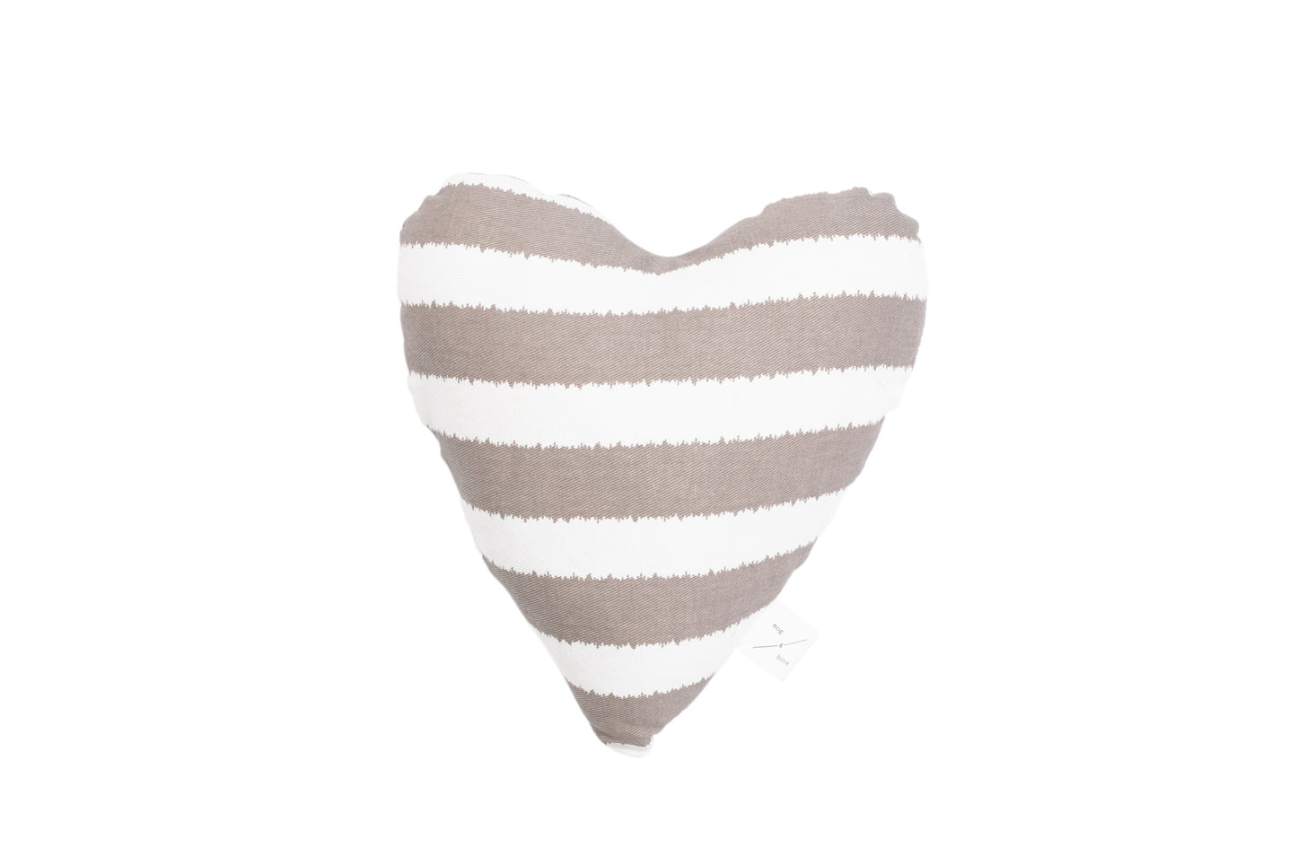 Heart Shaped Soft Dog Toy - Latte Hamptons Stripe Print