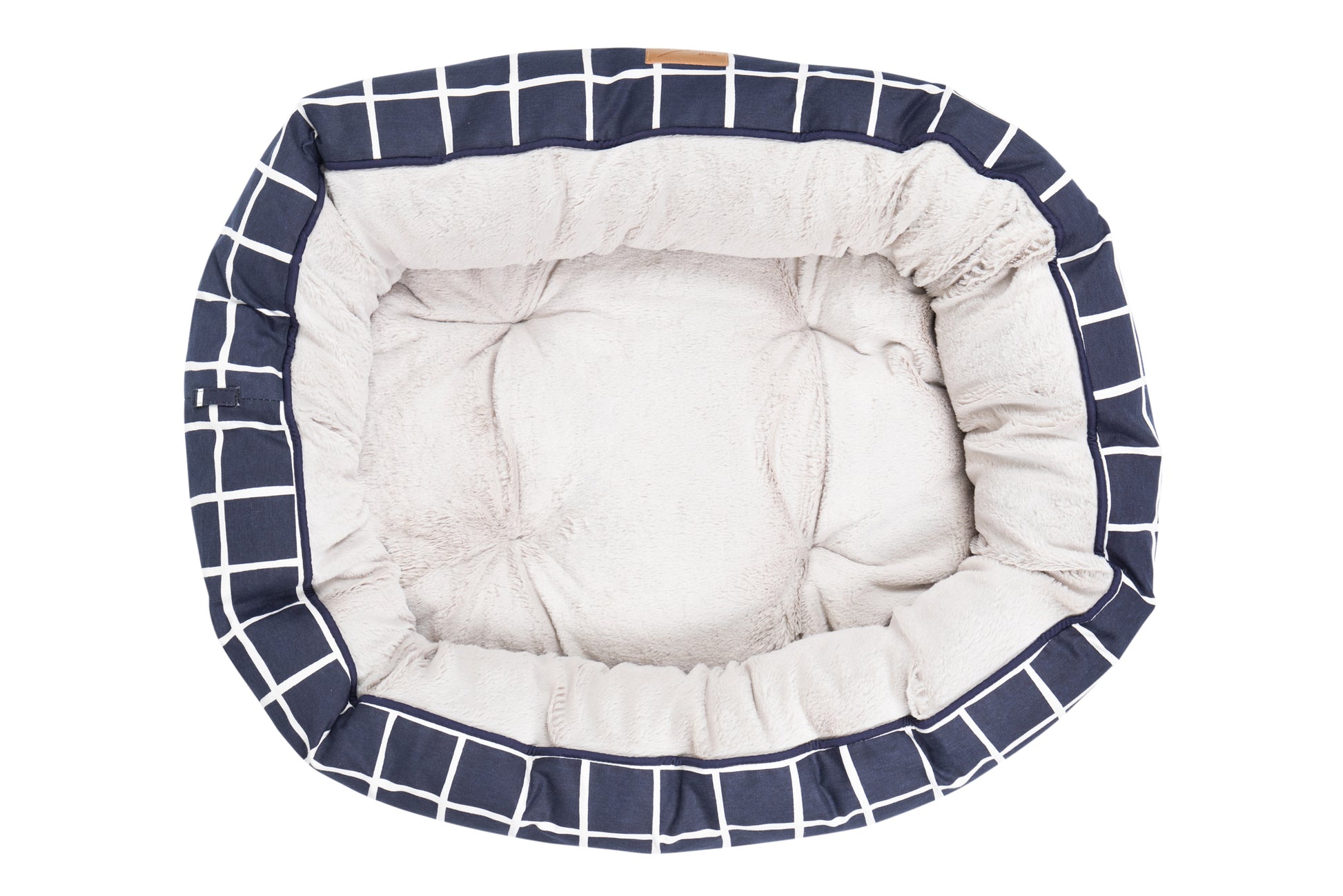 Mog & Bone Pet Products 4 Seasons Reversible Circular Dog Bed - Navy Check Print