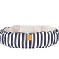 4 Seasons Reversible Circular Dog Bed - Navy Hamptons Stripe Print