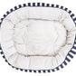 4 Seasons Reversible Circular Dog Bed - Navy Hamptons Stripe Print