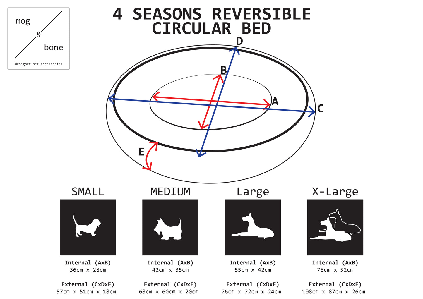 Mog & Bone 4 Seasons Reversible Circular Dog Bed