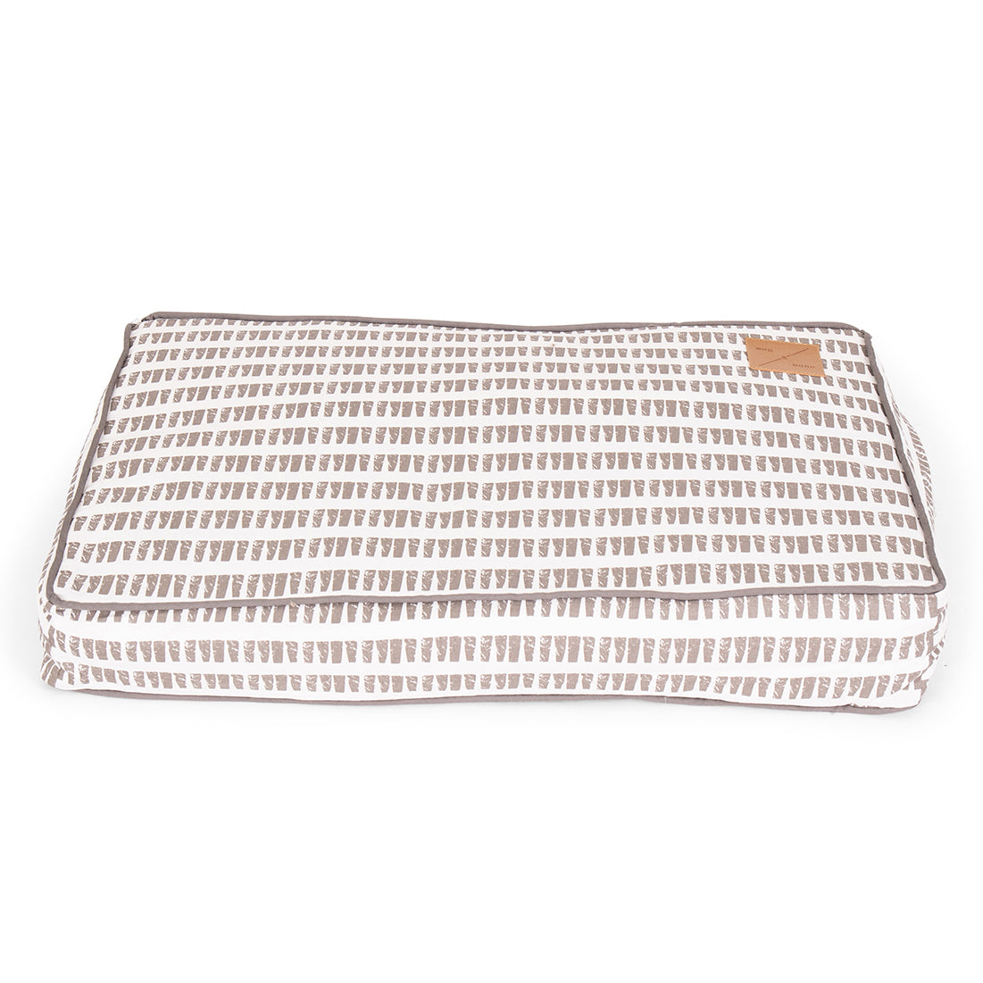 Mog and Bone Classic Cushion Dog Bed - Latte Mosaic Print