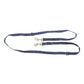Hemp Dog Lead - Multi Function with Leather & Brass Fittings  - Navy Cross Print