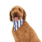 Mog and Bone Designer Dog Bandana - Charcoal Hamptons Stripe