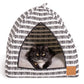 Mog and Bone Cat Bed Cat Igloo - Black Mosaic Print