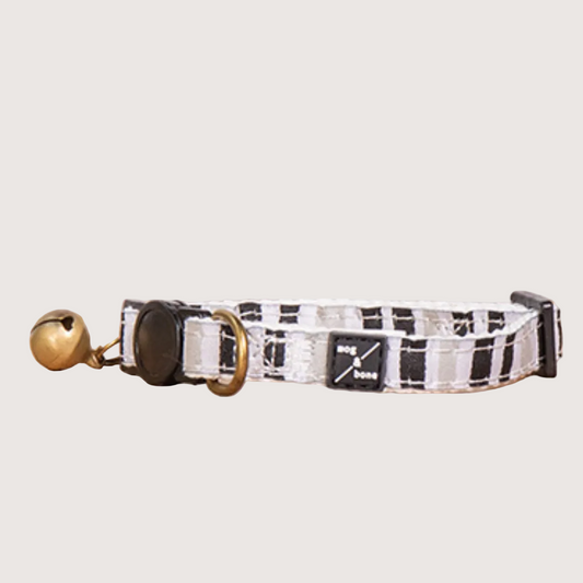 Cat Collar - Hemp - Pebble Black Brush Stroke Print