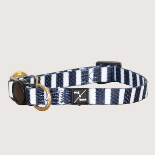 Cat Collar - Neoprene - Navy Hamptons Stripe