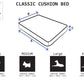 Classic Cushion Dog Bed - Black Wave Print