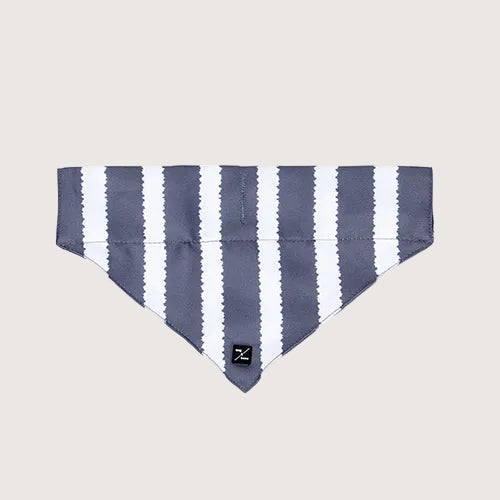 Mog and Bone Designer Dog Bandana - Charcoal Hamptons Stripe