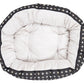 Mog & Bone 4 Seasons Reversible Circular Dog Bed - Black Metallic Cross Print