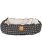 Mog & Bone 4 Seasons Reversible Circular Dog Bed - Black Metallic Cross Print