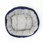 Mog and Bone 4 Seasons Reversible Circular Dog Bed in Blue Denim designer print