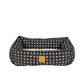 Mog & Bone Bolster Dog Bed  - Black Metallic Cross Print
