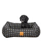 Mog & Bone Bolster Dog Bed  - Black Metallic Cross Print