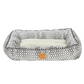 Bolster Dog Bed  - Black Wave Print