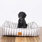Mog & Bone Pet Products Bolster Dog Bed  - Latte Hampton Stripe Print