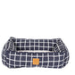Mog & Bone Bolster Dog Bed  - Navy Check