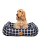 Mog & Bone Bolster Dog Bed  - Navy Check