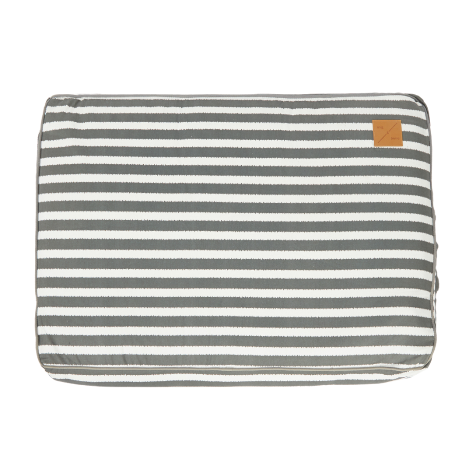 Cushion Dog Bed - Charcoal Hampton Stripe