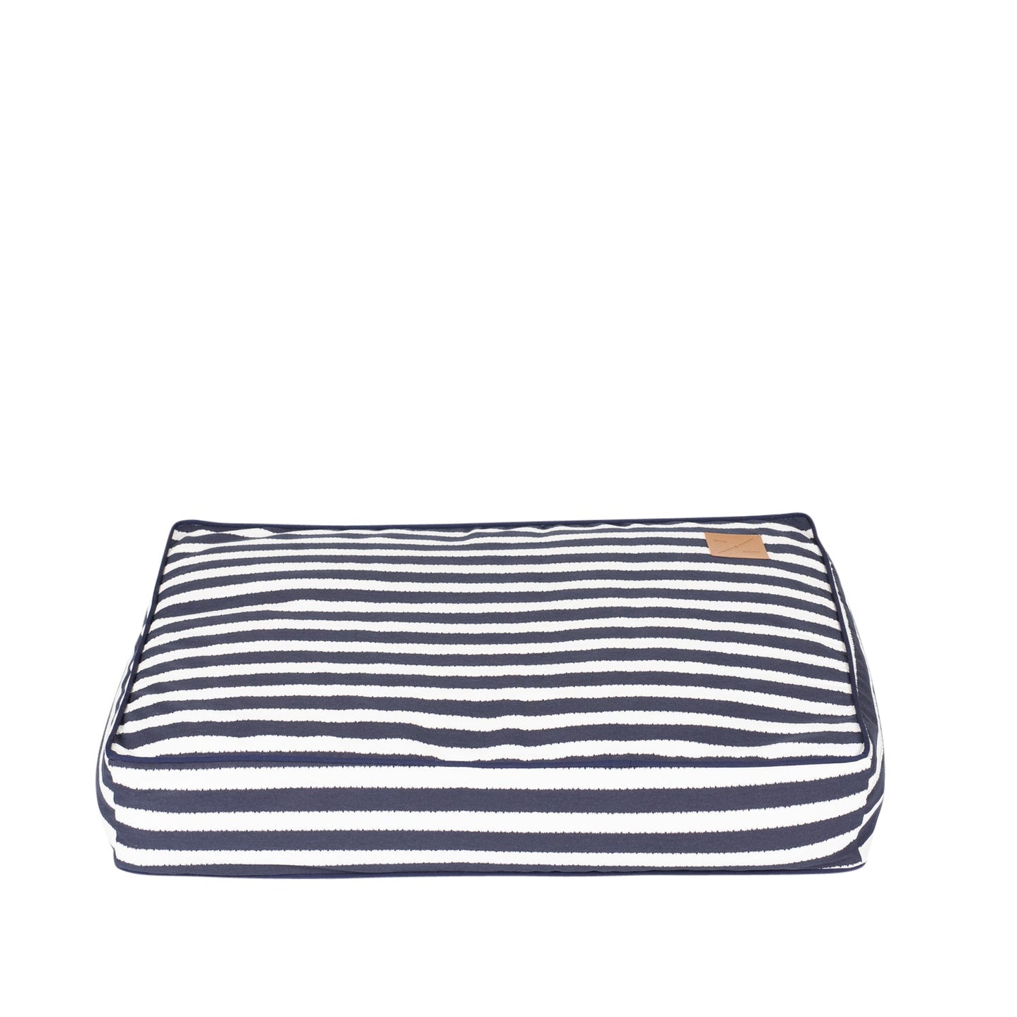Mog and Bone Classic Cushion Dog Bed - Navy Hamptons Stripe Print