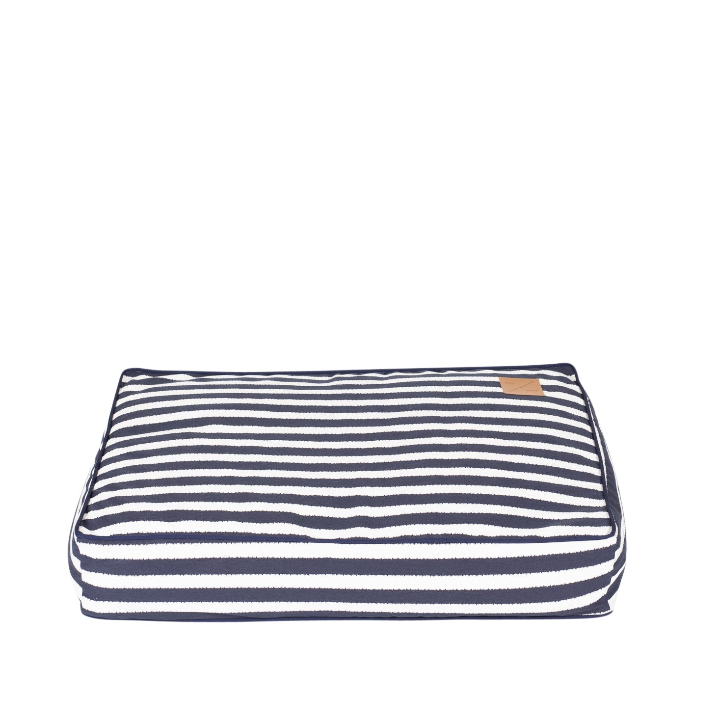 Mog and Bone Classic Cushion Dog Bed - Navy Hamptons Stripe Print